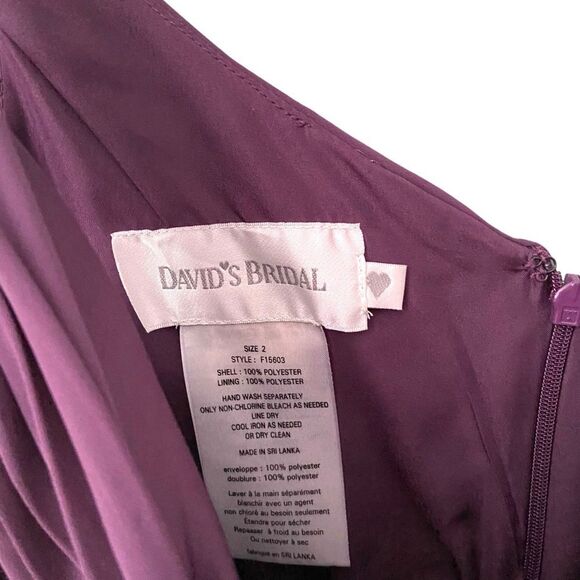 David's Bridal Wisteria Short Bridesmaid Dress in Size 2 - Picture 8 of 8